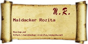 Maldacker Rozita névjegykártya